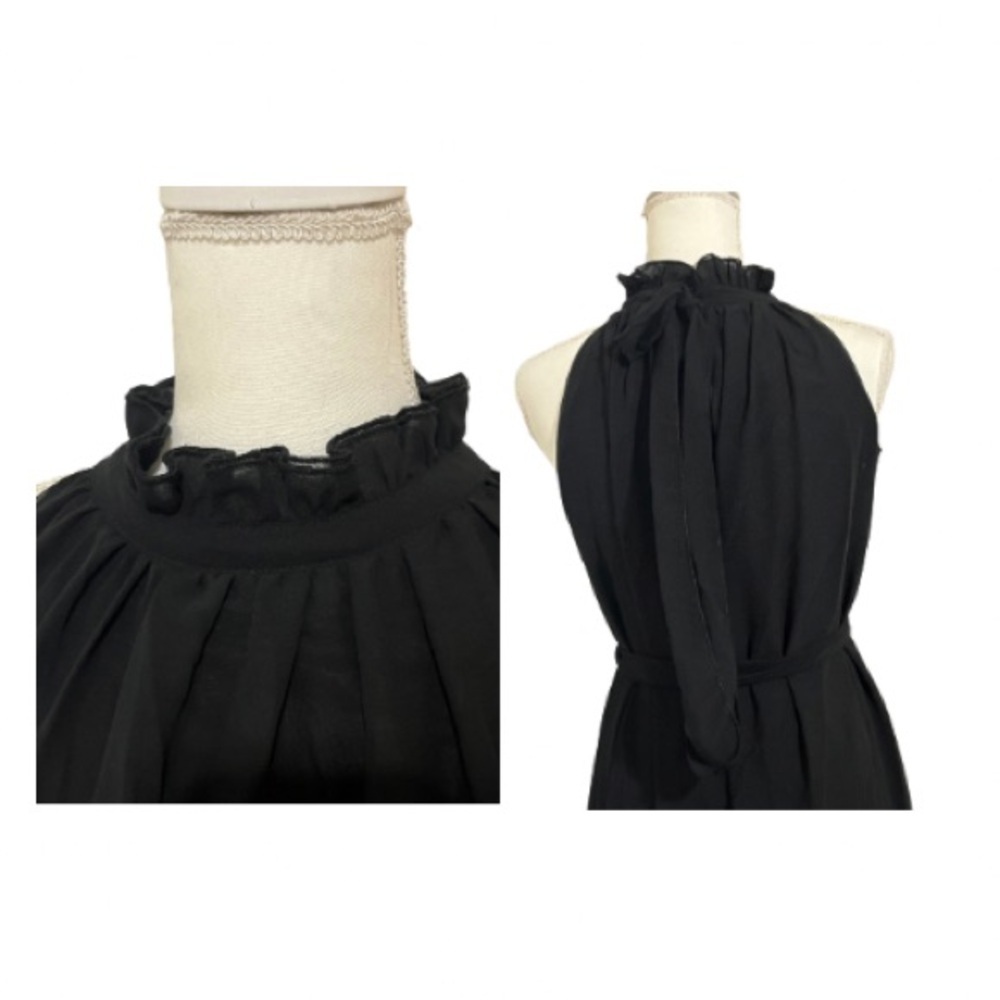 Elegant Black Halter Maxi Dress - Picture 3 of 8